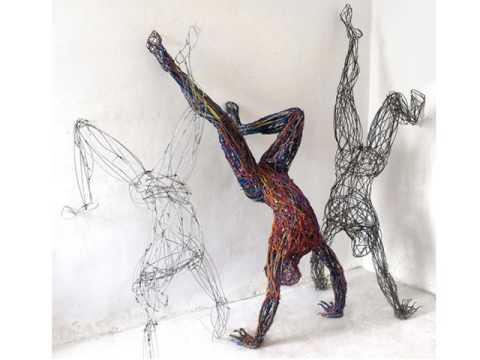 3-D Wire Sculpture with a single line of Wire by Suzanne Moulton 