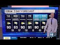 Warmer with late storms Tuesday