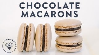 Chocolate Macarons Italian Method (Bouchon Bakery) | HONEYSUCKLE screenshot 4