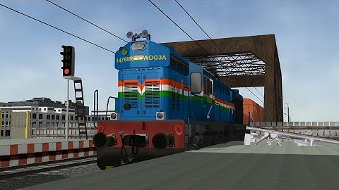 NGC WDG3A 14758R with BCNA rakes passing through Kopar in MSTS/Open Rails.