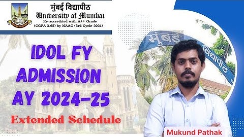 First Year IDOL Admission Date Extended 2024-25 l How to Fill Form? Mumbai University l Mukund Sir