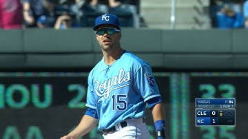 CLE@KC: Merrifield robs Brantley of a base hit