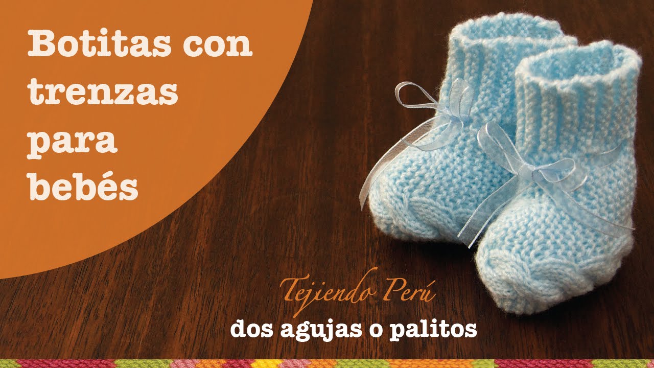 Como hacer botas de bebe con dos agujas