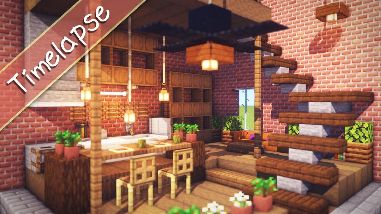 Oshacra Part91 Interior Design Reference おしゃクラ インテリアの参考に レンガ倉庫っぽい家 Minecraft Youtube