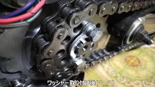 原付 誰でもできる作業 AB27 ホンダ モンキー 改造日記 125ccエンジン チェーンライン調整