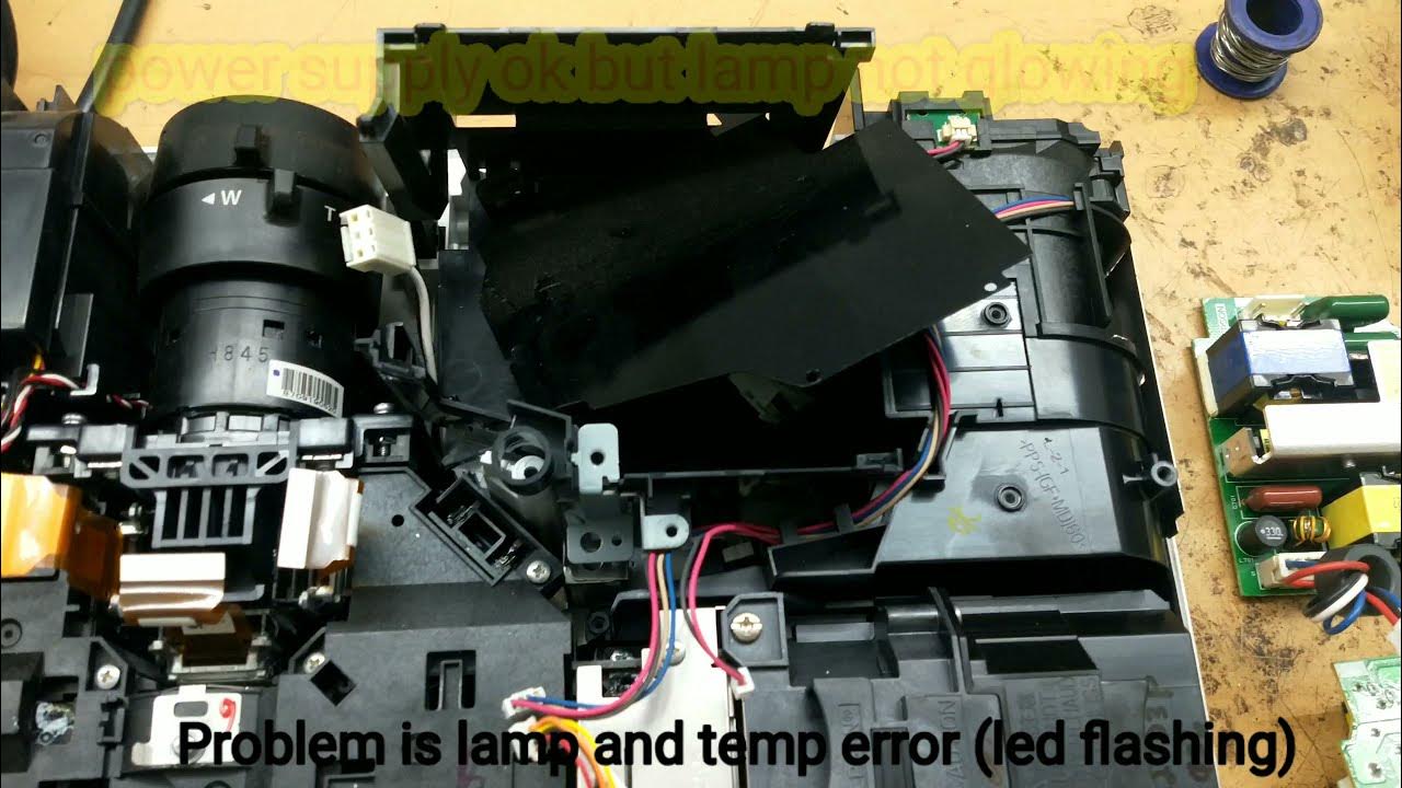 Epson EBX31 Projector Problem is lamp and temp error (led flashing)no