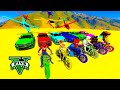 GTA V Mega Ramp On Monster truck, Jets and Boats By Trevor and Friends Stunt Map Racing Challenge