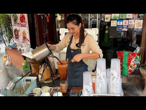 Smiling Angel! Thai Lady Selling Coffee & Thai Tea