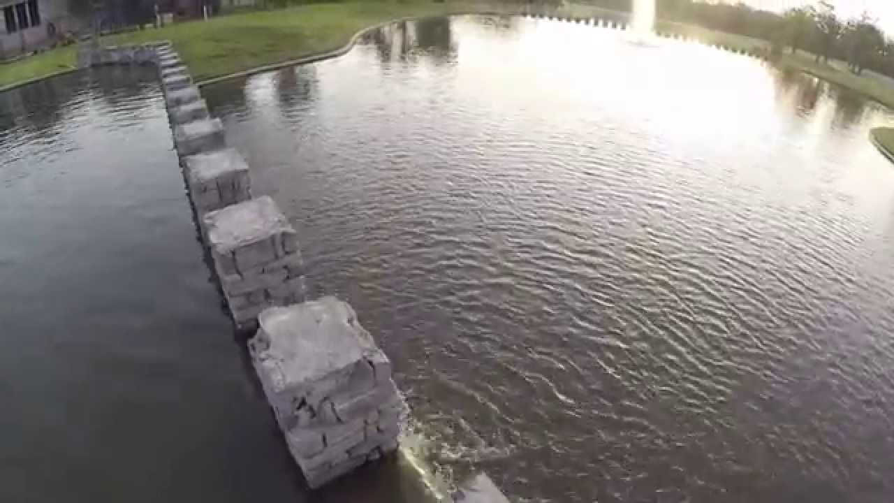 Phantom Drone Flying over Castlegate Fountains (College Station, TX)