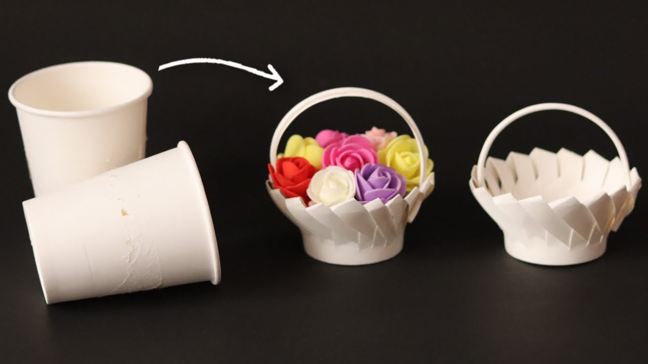 Paper Cup Craft Ideas DIY Paper Cup Basket Best Out Of Waste
