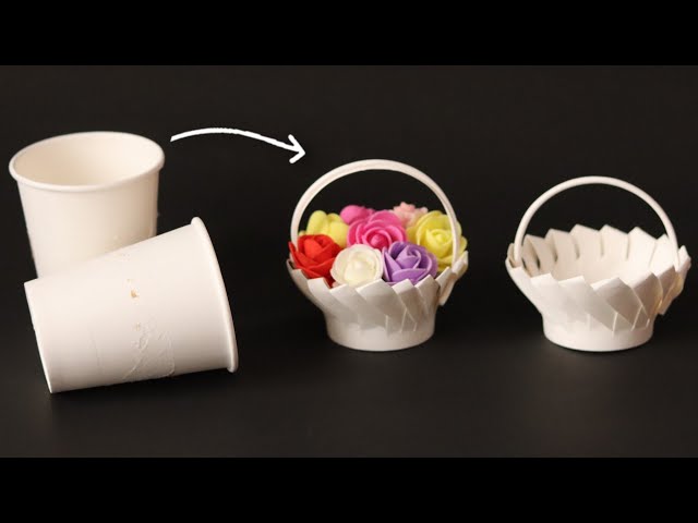 Paper Cup Craft Ideas, DIY, Paper Cup Basket