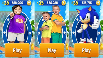 Tag with Ryan vs Vlad & Niki Run vs Sonic Dash All Characters Unlocked