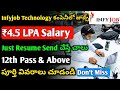 Infyjob Technology Hiring 2024 | 12th Pass Jobs | Phone Call Interviews | Jobs in Hyderabad