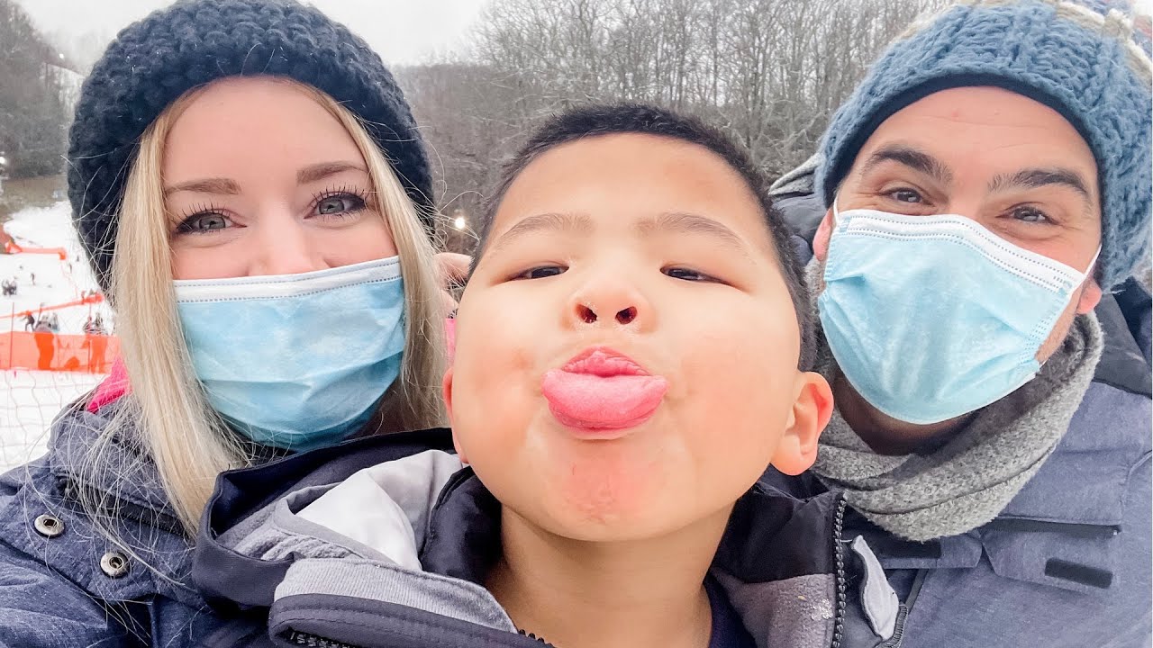 Skiing with Our Kids for the 1st Time! 🎄❄️