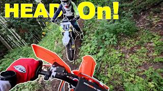 We almost hit HEAD ON! - KTM 300 XC Mountain Ride