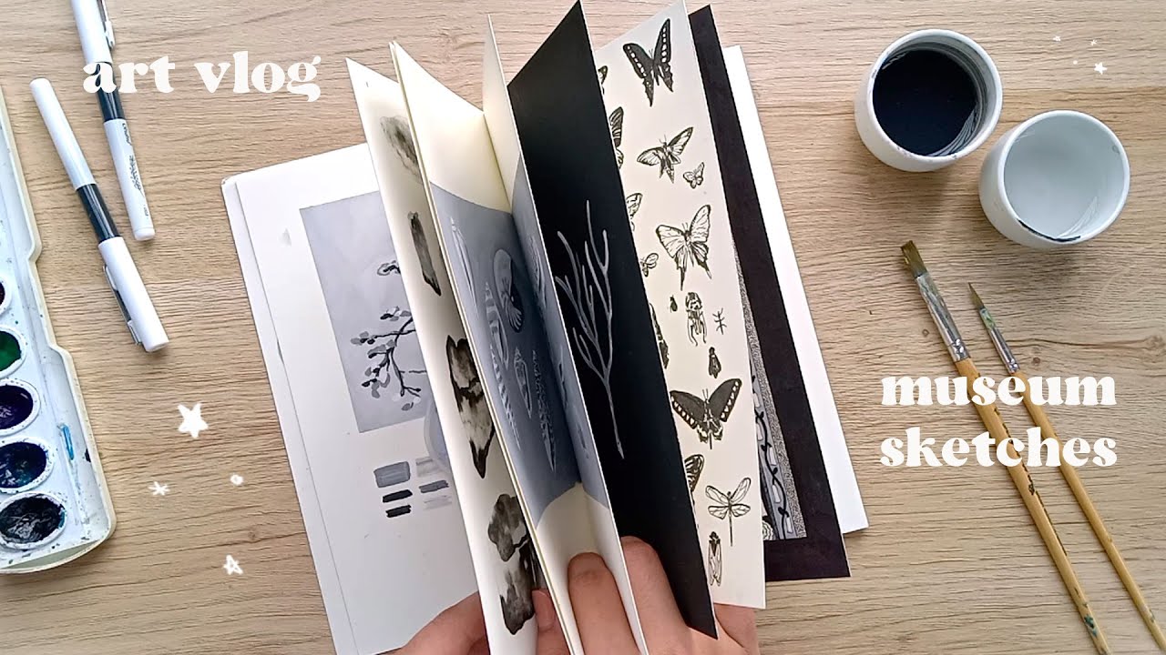 ˚˖˚ Museum Sketches, Mixed Media Art ˚˖˚