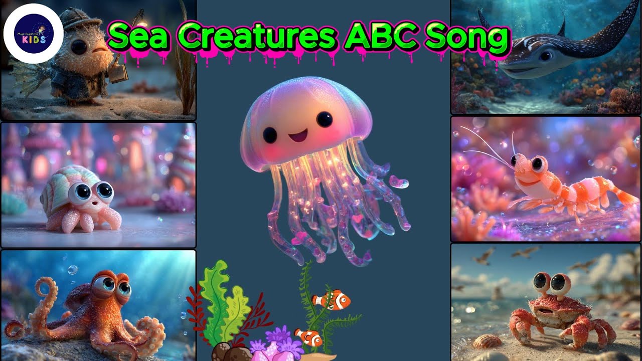 Песенка про морских обитателей и алфавит 24TH125 | Изучаем алфавит с друзьями океана | Детская пе...