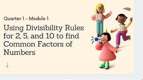 Quarter 1- Module 1 Using Divisibility Rules for 2, 5, and 10 #Grade5 #Modules #Mathematics