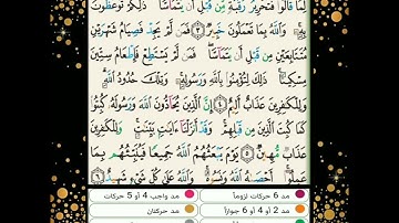 سورة المجادلة: تفصيل الأحكام من الآية 3 إلى الآية 6 برواية حفص عن عاصم.