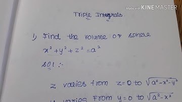 #3 M1 Using Triple integrals to find Volume of sphere problem in Tamil