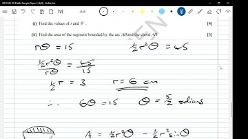 A Level Maths OCR Specimen Paper 1 q4 Radians