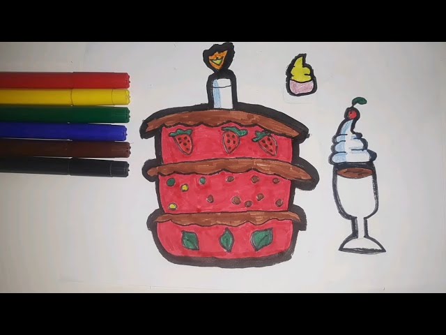 Como Desenhar Um Cupcake De Morango Com Um Rosto Bonito Para Crianças.  Tutorial De Desenho Passo a Passo Ilustração do Vetor - Ilustração de doce,  cafeteria: 242746089