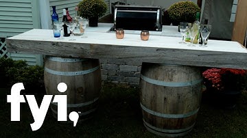 DIY Wine Barrel Bar Tutorial | Downtown Shabby | Home.Made.Nation