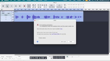 Error Opening Sound Device in Audacity