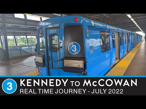 Toronto Transit Commission - Real Time Journey - Line 3 - Kennedy to McCowan - July 2022