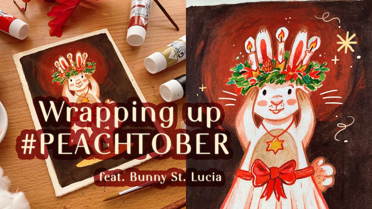 Wrapping up PEACHTOBER 2021 On painting every day for a month - YouTube