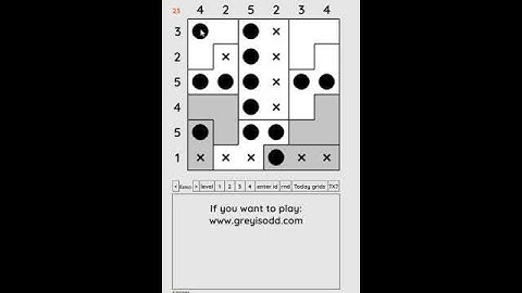 Grey is Odd - Today grids. Solution level 3 6X6 dated 07-11-2024 #logicpuzzles #logicgames  #games