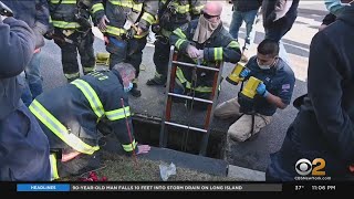 Elderly Man Falls 10 Feet Into Storm Drain On Long Island
