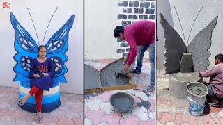 Amazing cement crafts ideas - butterfly chair making #diy #chair #cement #crafts