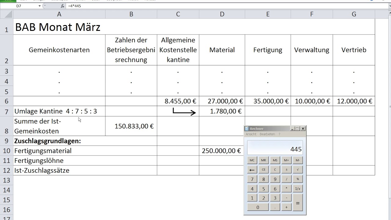 Betriebsabrechnungsbogen BAB mehrstufig sehr gut lernen und verstehen Aufgabe 3 YouTube