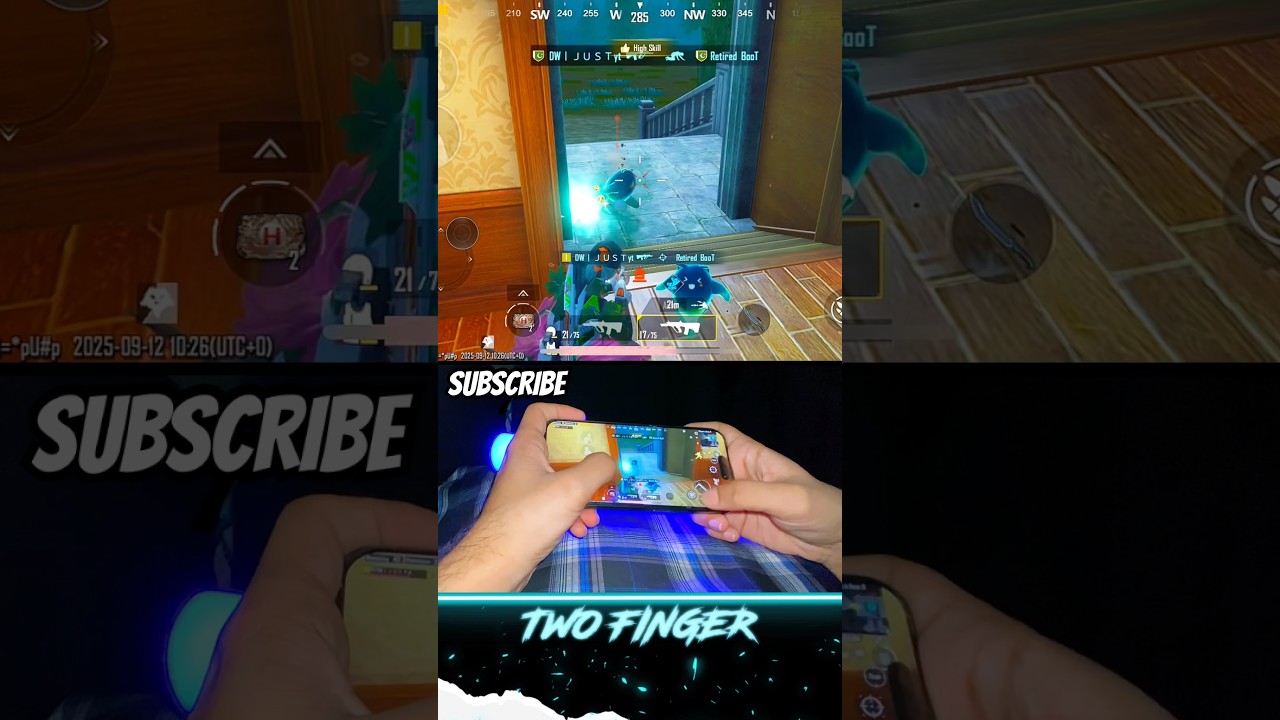 🏴‍☠️iPhone 15 Pro Two Finger Fastest Gyro Gameplay 💥 PUBG Mobile 4.0 Classic✅