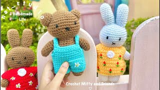 Handmade crochet miffy and Friends | Getting ready with miffy and friends to go on a tour !
