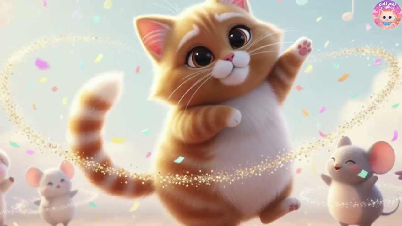 🛝🎉 Puffy Cat: Kids Playground Song! – Slide, Swing & Milestone Playtime Rhythm Rhymes for Kids!