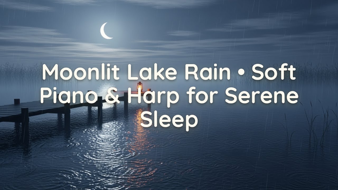 Moonlit Lake Rain — Rain Sounds & Soft Piano for Deep Sleep