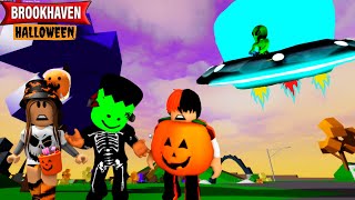 UM ALIENÍGENA INVADIU A FESTA DE HALLOWEEN HISTORINHA NO BROOKHAVEN ? RP Roblox