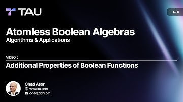 Atomless Boolean Algebras - Additional Properties of Boolean Functions - 5 / 8