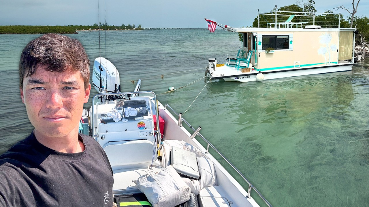 72 hours on a FLOATING tiny home and remote island