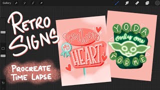 Retro Sign Lettering ❊ Procreate Time Lapse ❊