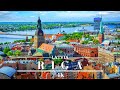 Riga latvia 4k  largest city in the baltic states cinematic drone footage