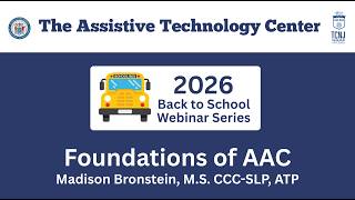Details Foundations of AAC - Back to School Webinar Series Fall 2026 Guide