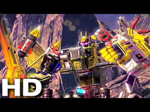 The DINOBOTS Combine To Form VOLCANICUS Scene TRANSFORMERS 