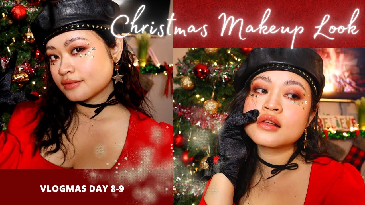 CHRISTMAS MAKEUP LOOK 2021! VLOGMAS DAY 8-9