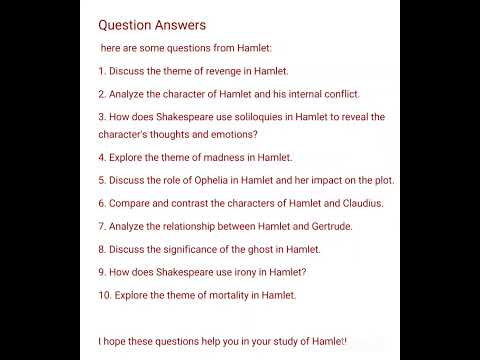 #Shakespeare#plays#hamlet#important#questions#Literature#LanguaGE LuminARieS.