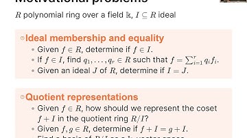 Computational Methods in Commutative Algebra (Talk 1)