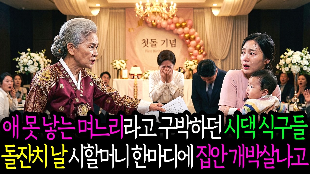 애 못 낳는 며느리라고 구박하던 시댁 식구들, 돌잔치 날 시할머니 한마디에 집안 개박살나고 | 오디오북 | 고부갈등 | 사이다사연 |