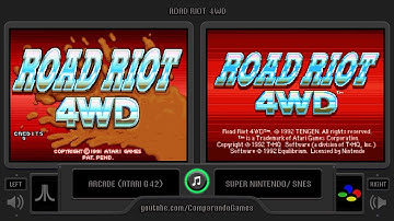 Road Riot 4WD (Arcade vs SNES) Side by Side Comparison